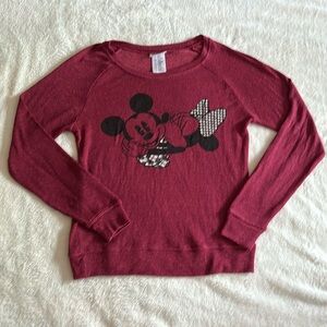 Disney Parks Mickey & Minnie Maroon Sweater Size S